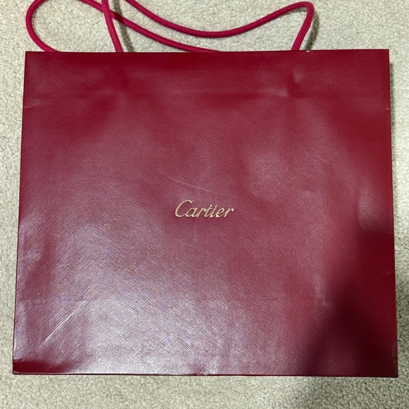 Authentic Cartier Medium Red Shopping Paper Gift Bag - Picture 1 of 5